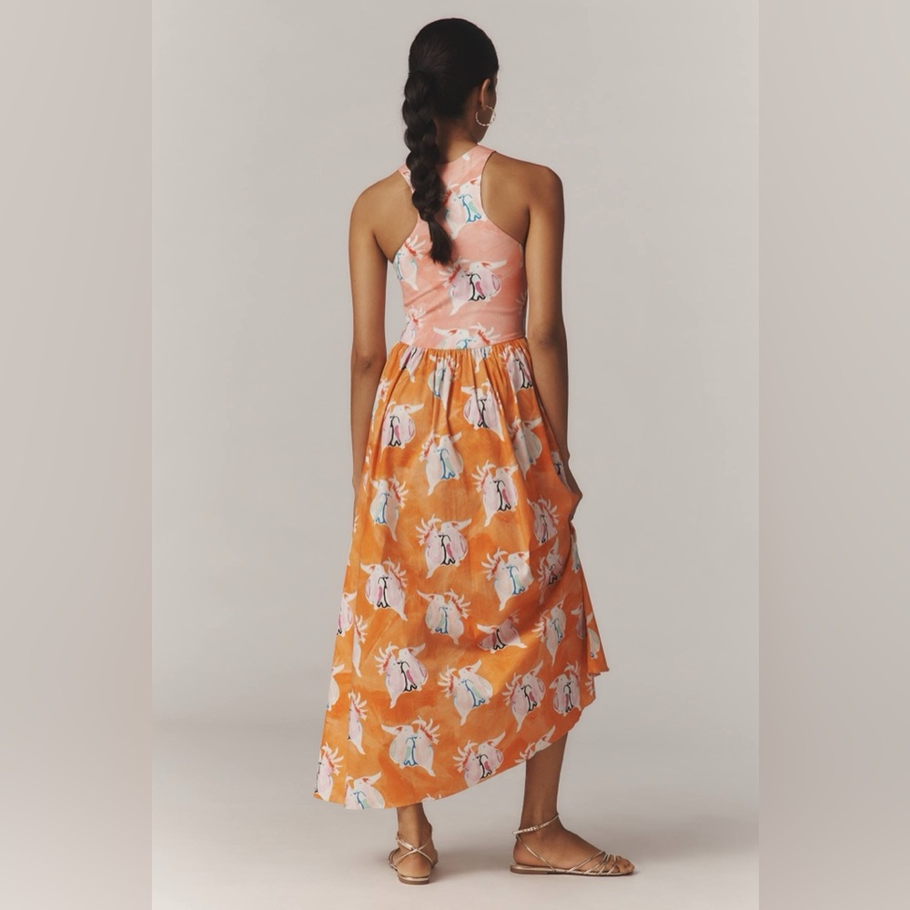 Rachel Antonoff Pink and Orange Maxi Dress with Playful Print - Picture 3 of 16